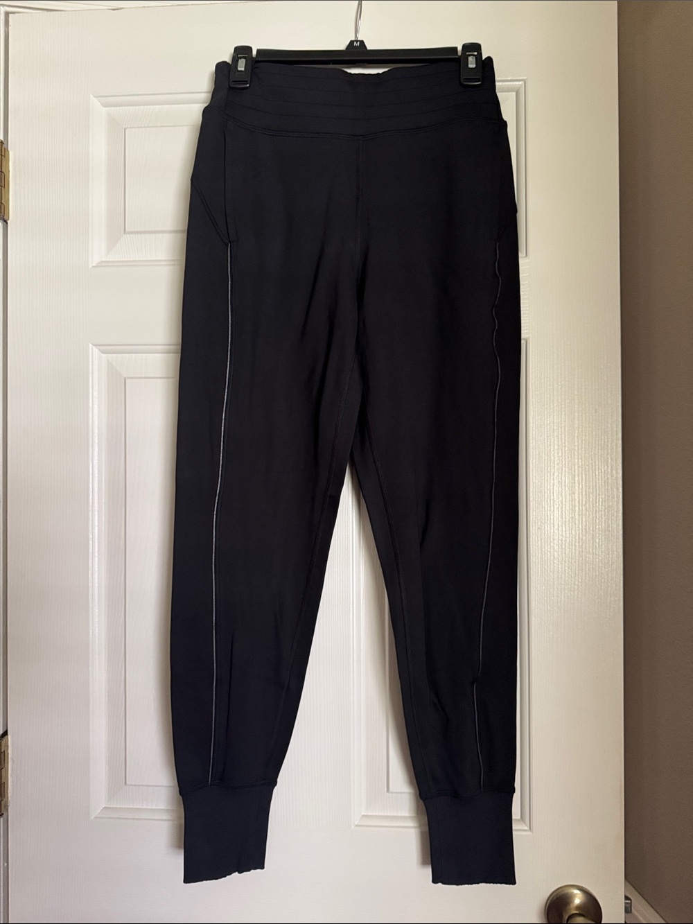 Lululemon Black Athletic Jogger Pants with Side Stitch Detail